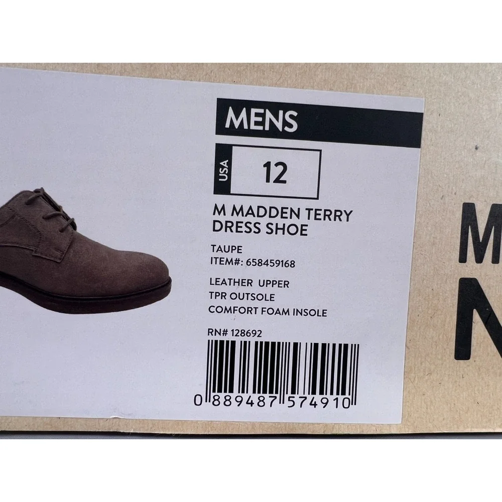 MEN SIZE 12 Madden NYC SUEDE UPPER TRP OUTSOLE‎ Terry Dress Shoe Taupe Color NEW